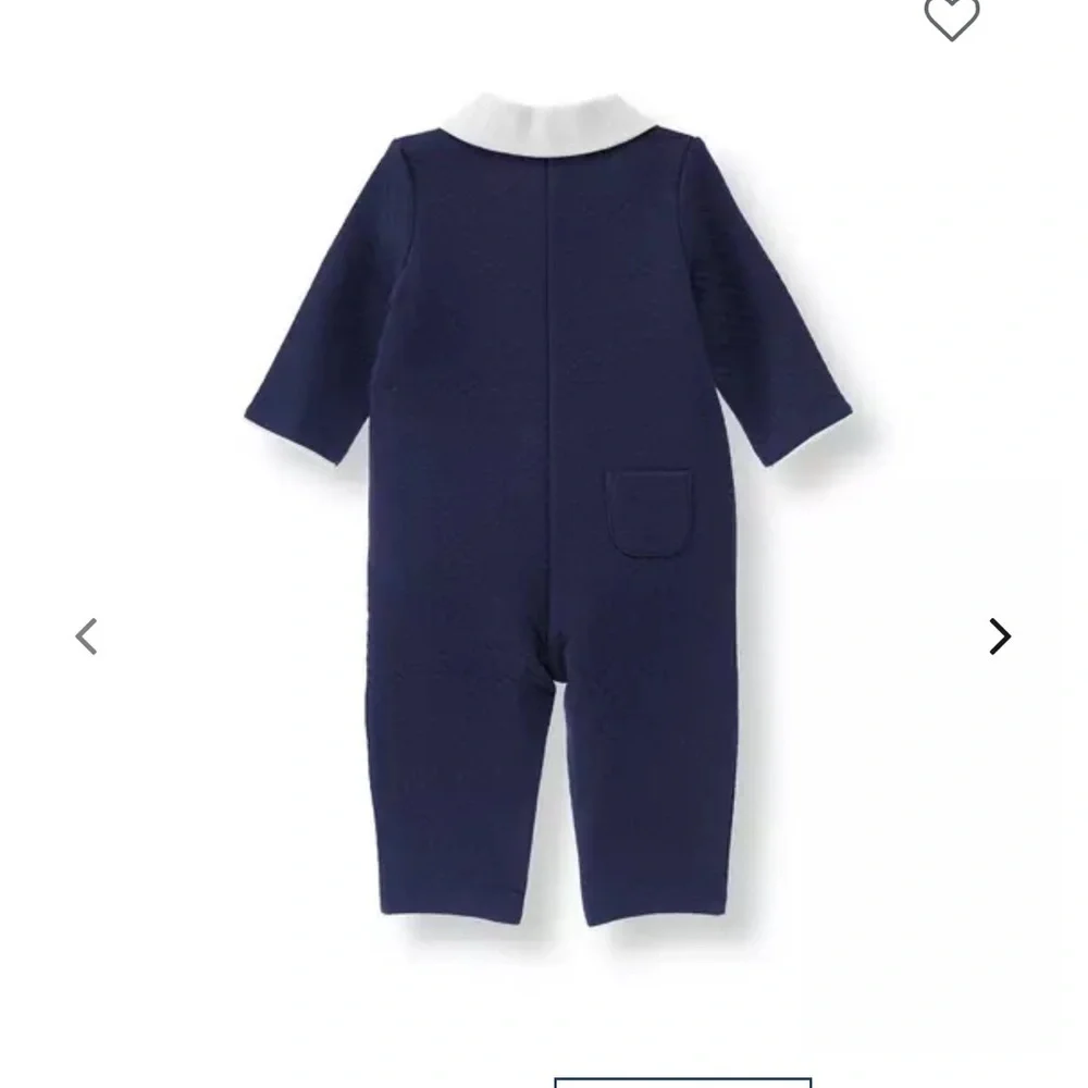 NWT Janie and Jack Navy Blue Quilted One-Piece Newborn - Picture 2 of 5